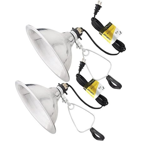 IPOWER Simple Deluxe 2-PACK Clamp Lamp Light w/ 8.5-Inch Reflector, UL Listed, 2PK HIWKLTCLAMPLIGHTMX2
